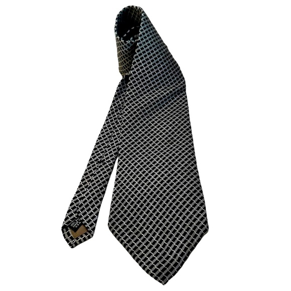 Perry Ellis Portfolio Silk Tie 57 x 4” Black Grey Made in USA Dad Father’s Day - Picture 1 of 11